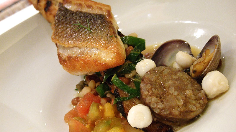 Spanish Sea Bass Stew with Tepary Beans